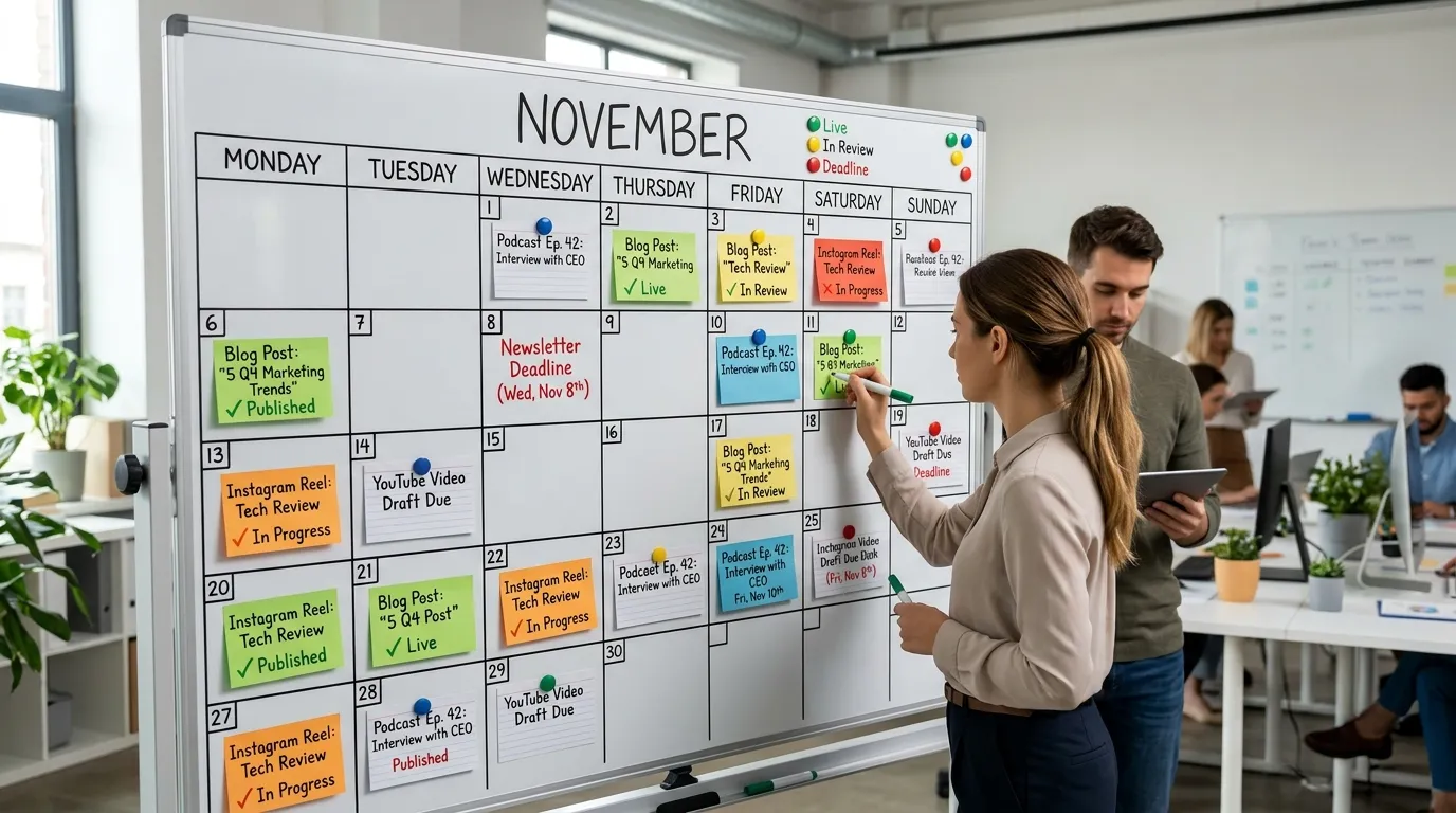 Organize em calendário editorial