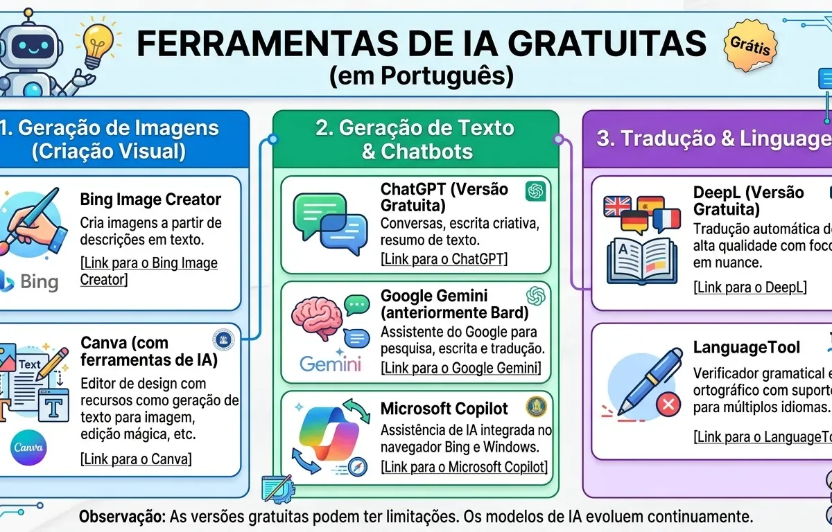 Ferramentas de IA gratuitas que pouca gente conhece
